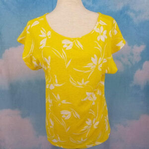 Banana Republic Factory Yellow Crew-Neck Top - Medium
